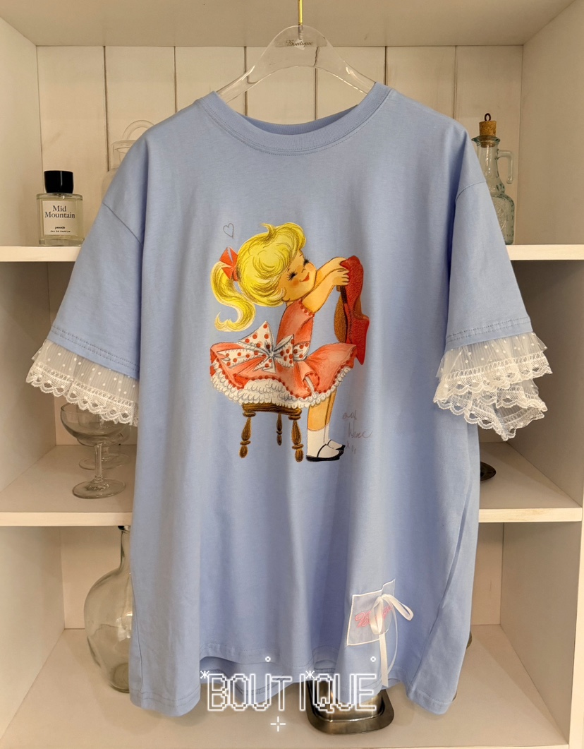 BOUTIQUE-L韓國代購女士新款推薦26夏季時尚休閑人氣T恤BOUTIQUE-LT恤圖色2