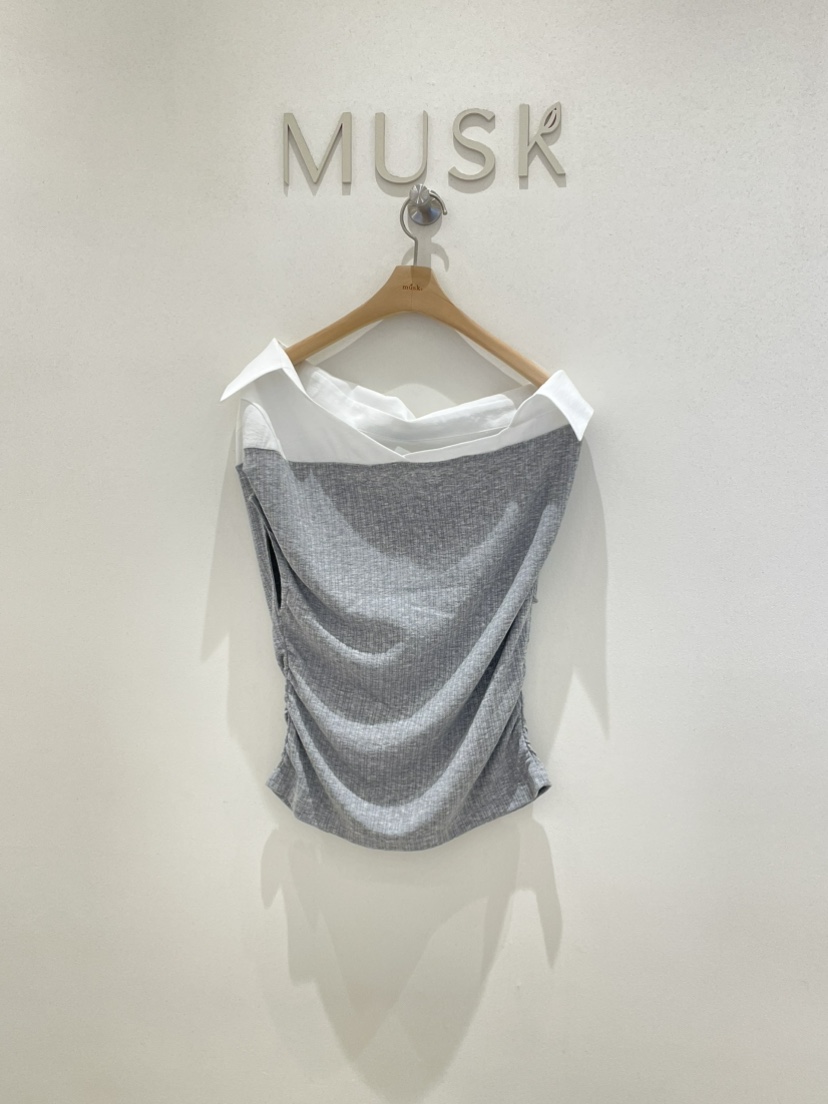 MUSK韓國代購女裝新品熱賣26夏季推薦人氣休閑襯衫蕾絲衫MUSK襯衫/蕾絲衫圖色2