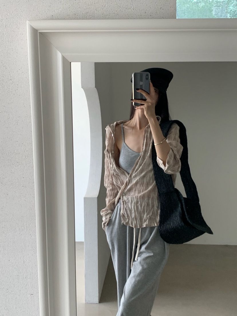 VERANDA韓國直郵實拍女裝新款熱賣休閑時尚襯衫蕾絲衫格紋VERANDA襯衫/蕾絲衫