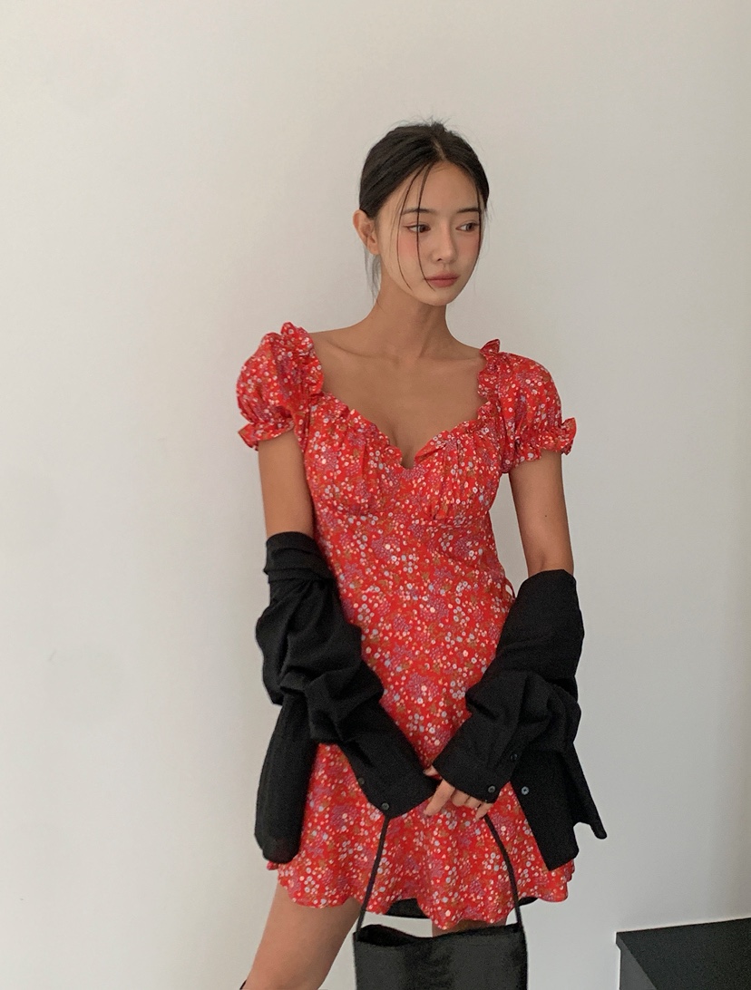VERANDA韓國代購女士新款26夏季推薦人氣時尚休閑連衣裙OPSVERANDA連衣裙