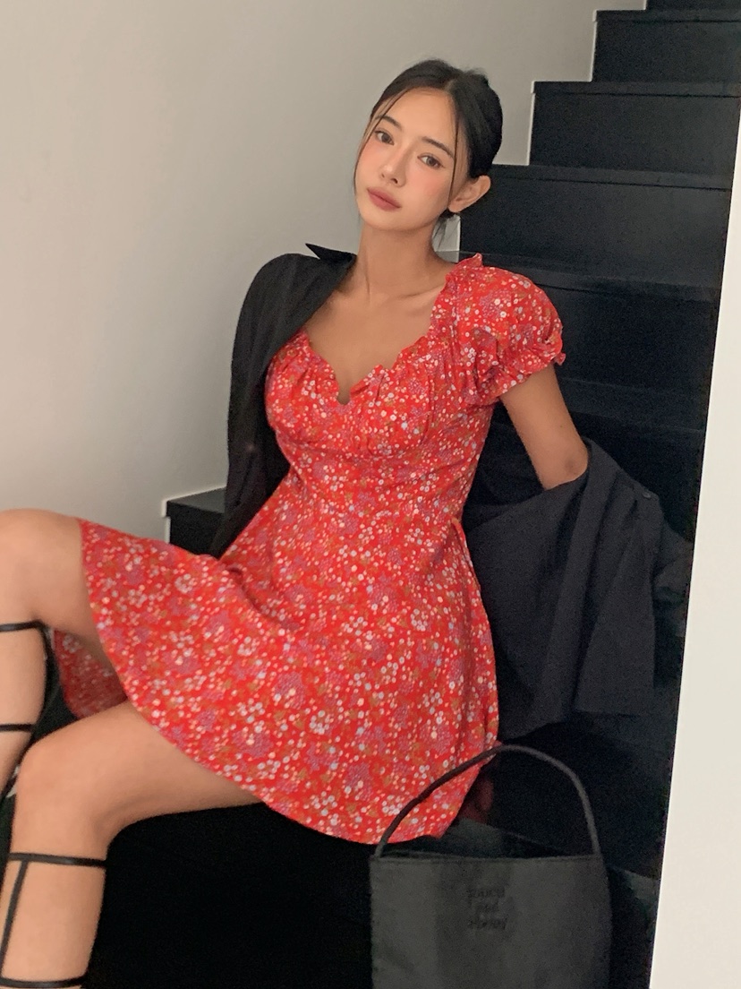 VERANDA韓國代購女士新款26夏季推薦人氣時尚休閑連衣裙OPSVERANDA連衣裙
