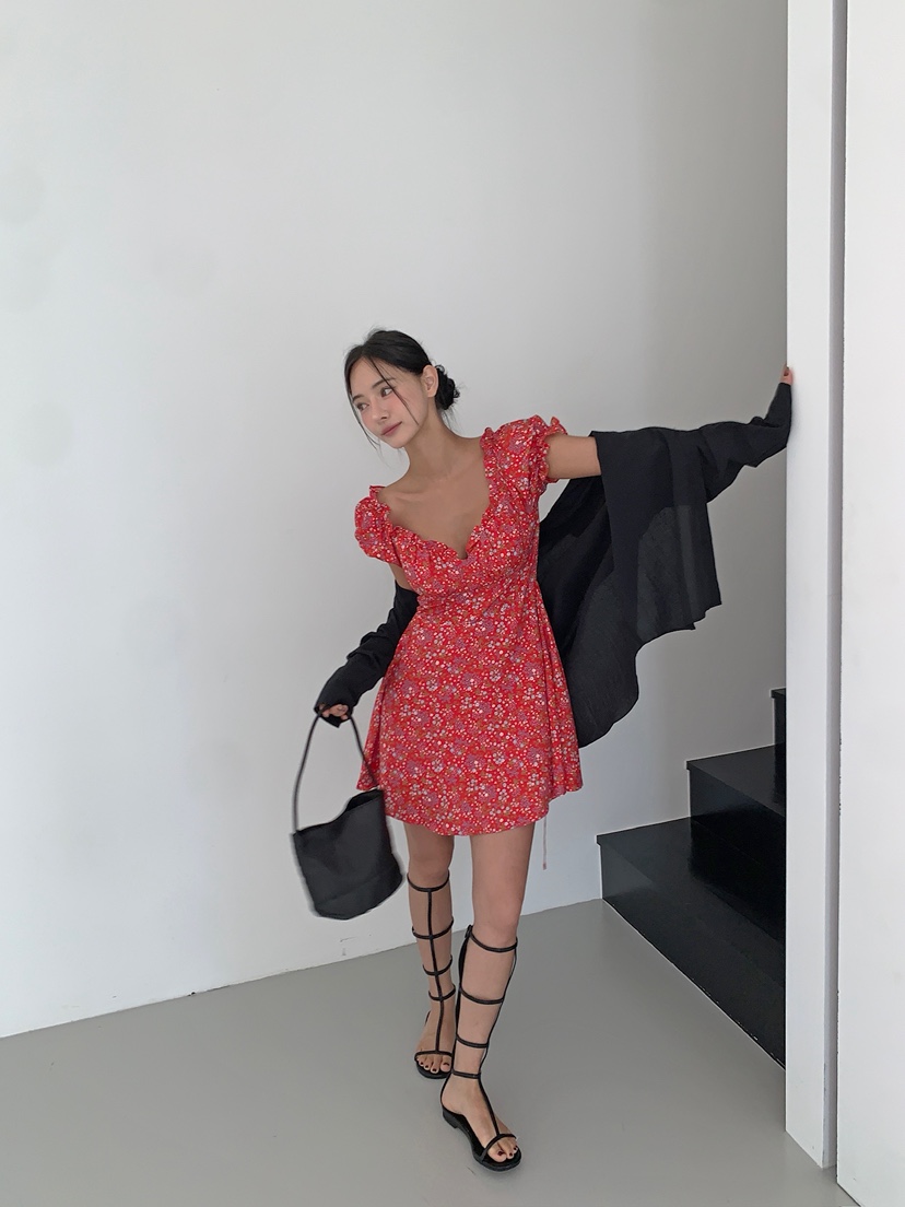 VERANDA韓國代購女士新款26夏季推薦人氣時尚休閑連衣裙OPSVERANDA連衣裙