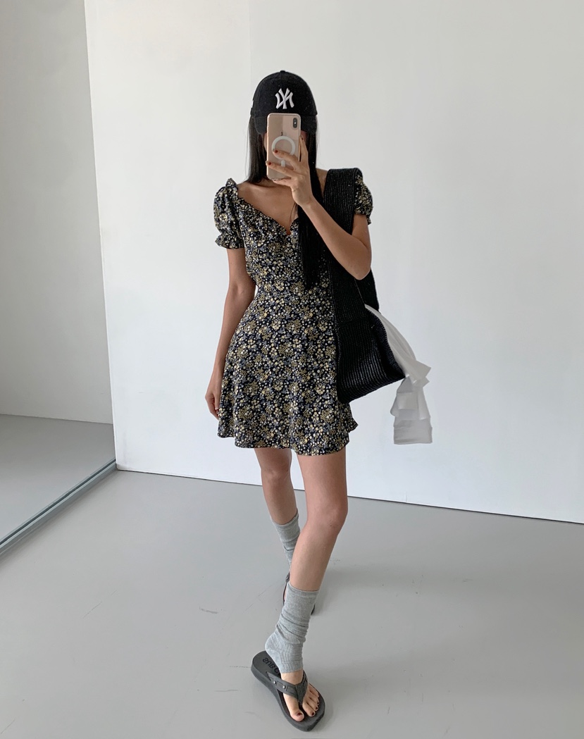 VERANDA韓國代購女士新款26夏季推薦人氣時尚休閑連衣裙OPSVERANDA連衣裙