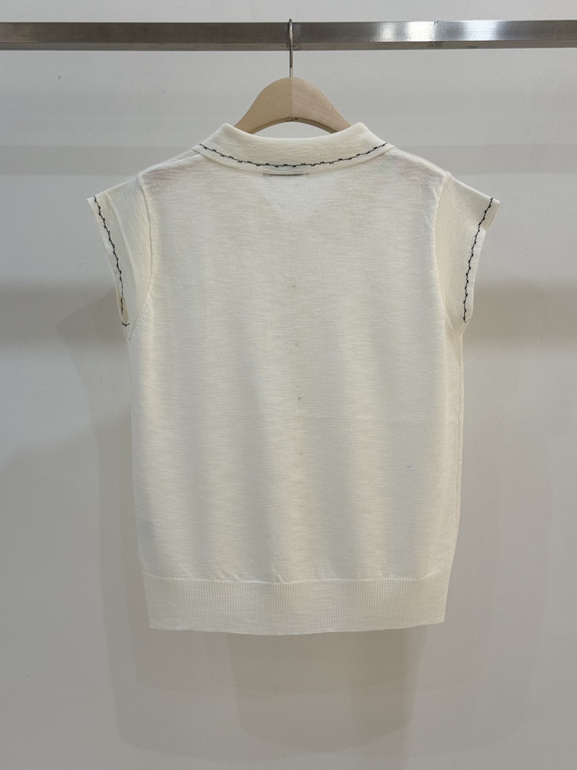 BLANC-A韓國直郵女士新品休閑人氣時尚26夏季針織衫刺繡無袖BLANC-A針織衫