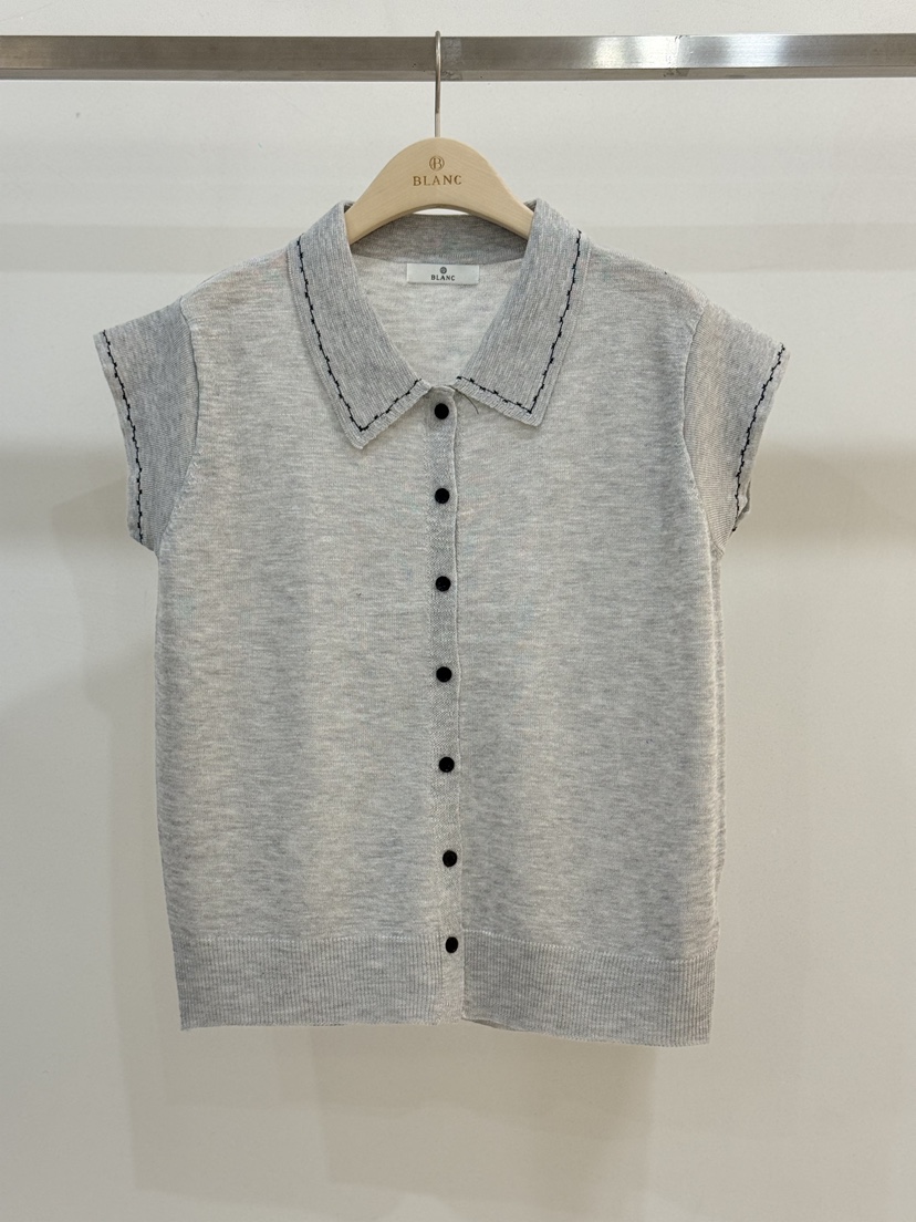 BLANC-A韓國直郵女士新品休閑人氣時尚26夏季針織衫刺繡無袖BLANC-A針織衫圖色2