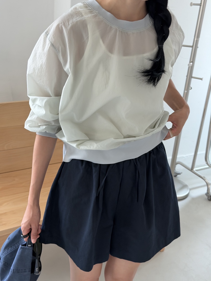 AMY GRACE-A韓國直郵女裝新款休閑26夏季襯衫蕾絲衫尼龍AMY GRACE襯衫/蕾絲衫