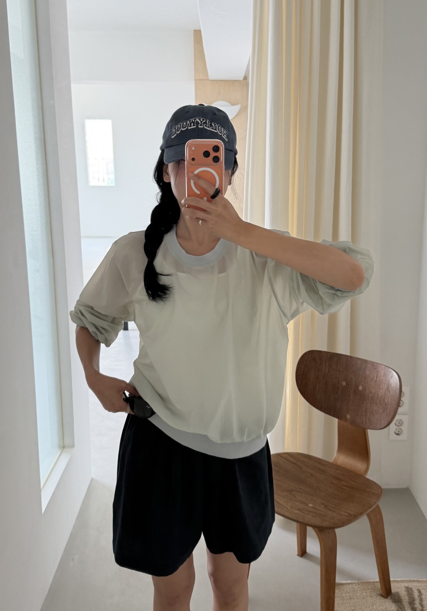 AMY GRACE-A韓國直郵女裝新款休閑26夏季襯衫蕾絲衫尼龍AMY GRACE襯衫/蕾絲衫