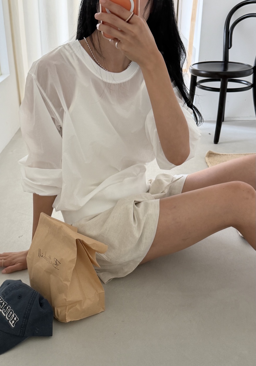 AMY GRACE-A韓國直郵女裝新款休閑26夏季襯衫蕾絲衫尼龍AMY GRACE襯衫/蕾絲衫