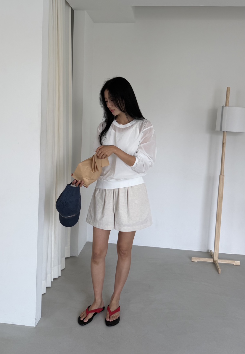 AMY GRACE-A韓國直郵女裝新款休閑26夏季襯衫蕾絲衫尼龍AMY GRACE襯衫/蕾絲衫