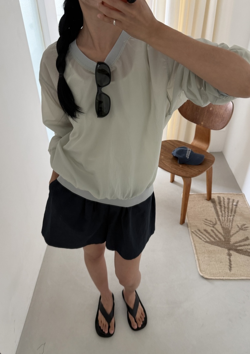 AMY GRACE-A韓國直郵女裝新款休閑26夏季襯衫蕾絲衫尼龍AMY GRACE襯衫/蕾絲衫圖色1