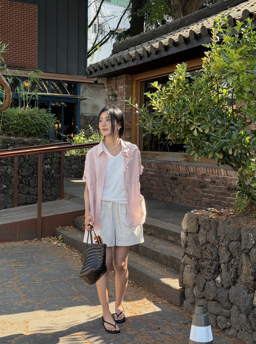 AMY GRACE-A韓國直郵女士新款休閑26夏季時尚襯衫蕾絲衫棉AMY GRACE襯衫/蕾絲衫