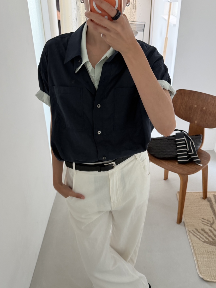 AMY GRACE-A韓國直郵女士新款休閑26夏季時尚襯衫蕾絲衫棉AMY GRACE襯衫/蕾絲衫