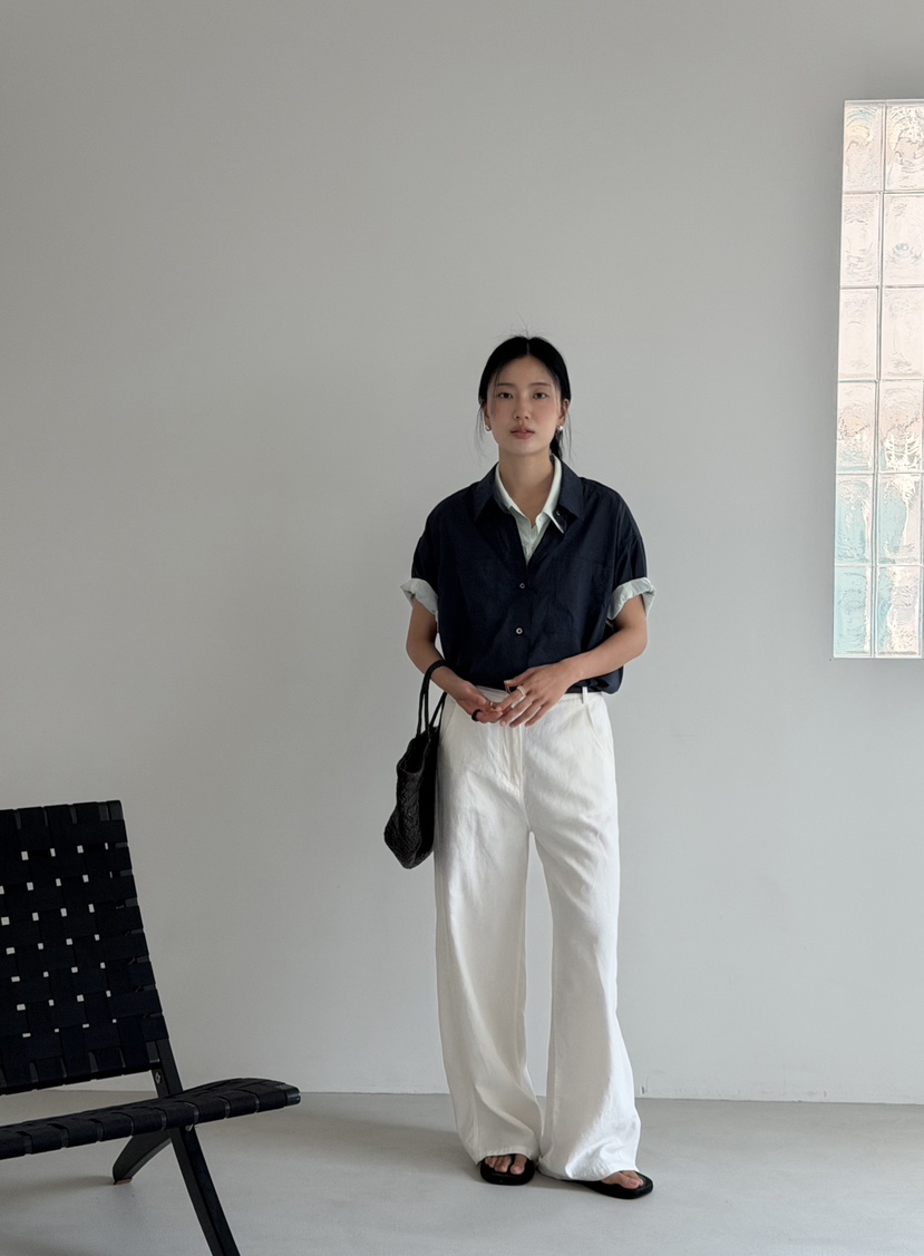AMY GRACE-A韓國直郵女士新款休閑26夏季時尚襯衫蕾絲衫棉AMY GRACE襯衫/蕾絲衫