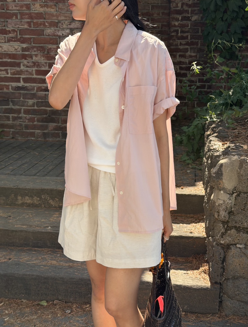 AMY GRACE-A韓國直郵女士新款休閑26夏季時尚襯衫蕾絲衫棉AMY GRACE襯衫/蕾絲衫圖色1