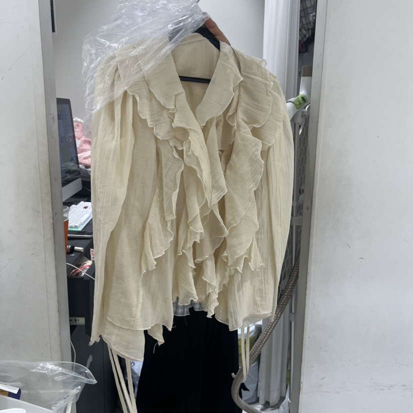 TYCHE韓國直郵實拍女裝新款休閑人氣熱賣26夏季襯衫蕾絲衫褶皺TYCHE襯衫/蕾絲衫圖色1