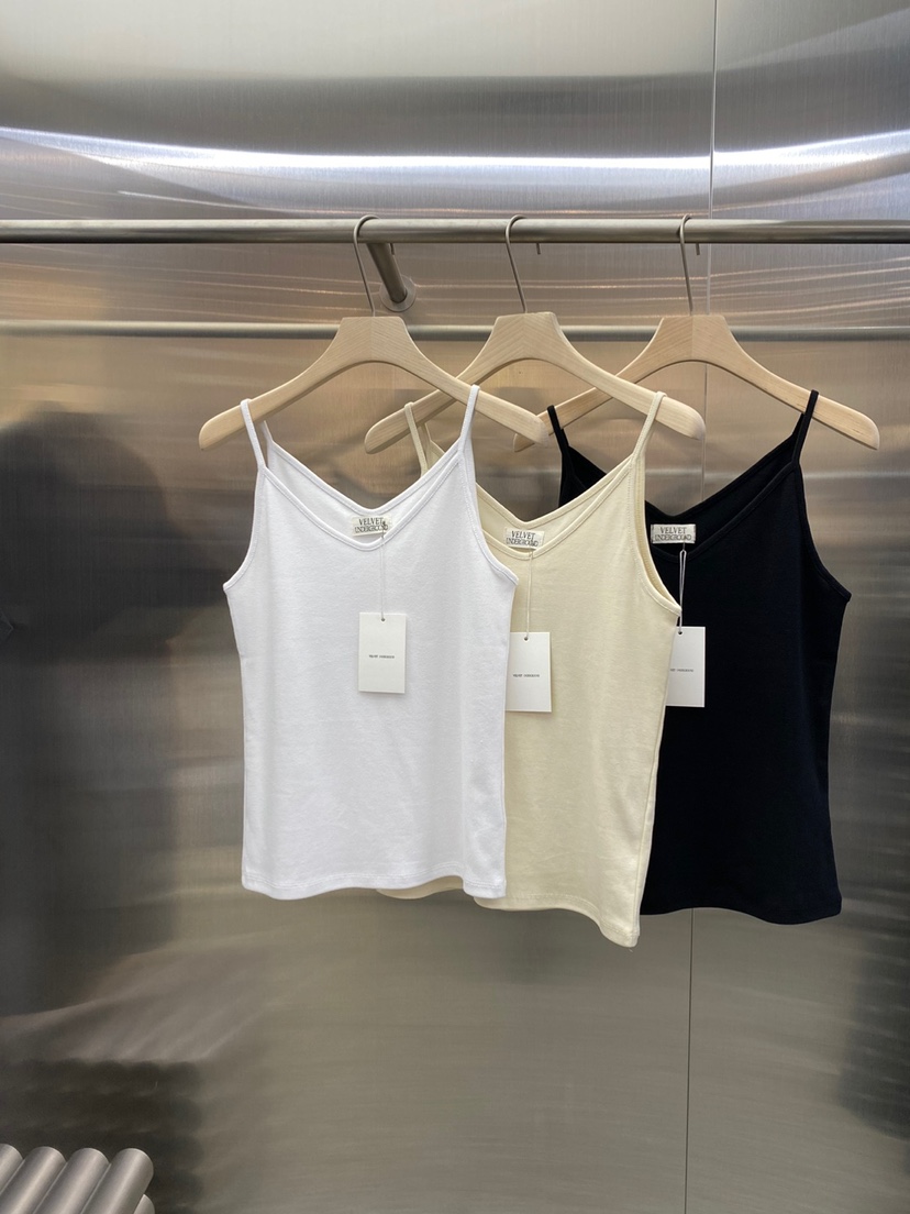 VELVET UNDERGROUND韓國直郵女士新品熱賣26夏季吊帶背心V領VELVET UNDERGROUND吊帶/背心圖色3左三色