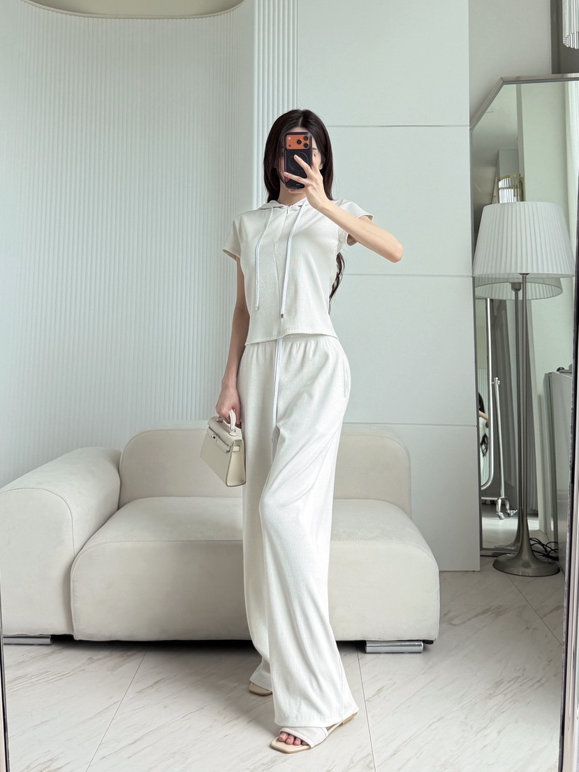 CLOTH韓國代購女士新款時尚人氣26夏季休閑推薦套裝珍珠連帽CLOTH套裝圖色1