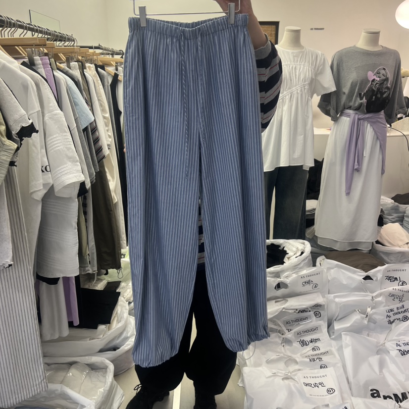 AS THOUGHT韓國直郵女士新品熱賣推薦休閑人氣休閑褲條紋AS THOUGHT休閑褲圖色2