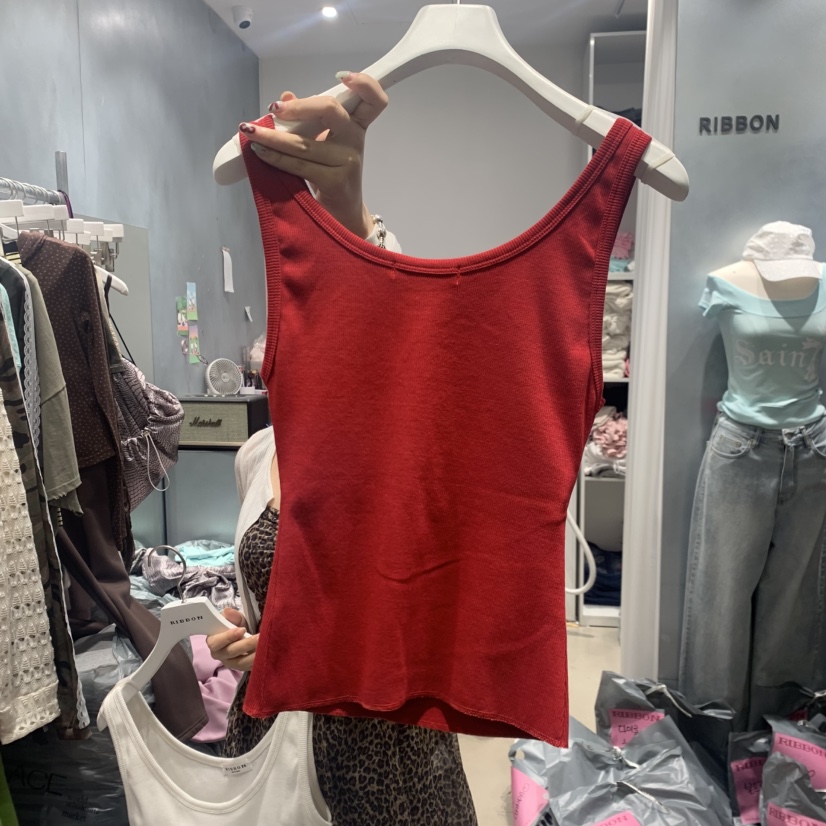 RIBBON韓國東大門直郵女裝新款熱賣推薦人氣吊帶背心無袖RIBBON吊帶/背心