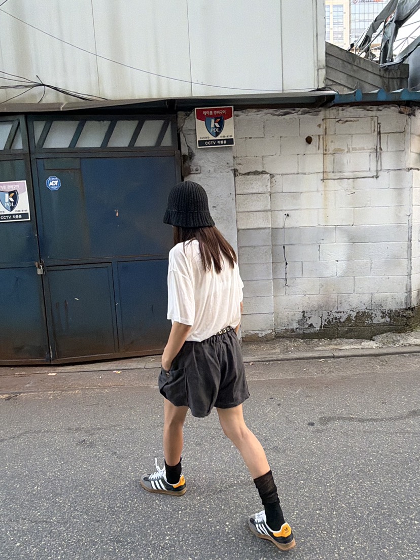 FRANC—L韓國直郵女士新品人氣推薦時尚短褲不含腰帶亞麻布FRANC短褲