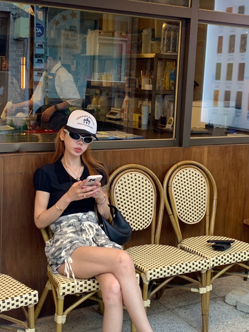 ZEROZERO韓國直郵女士新品26夏季推薦時尚熱賣休閑T恤紐扣ZEROZEROT恤