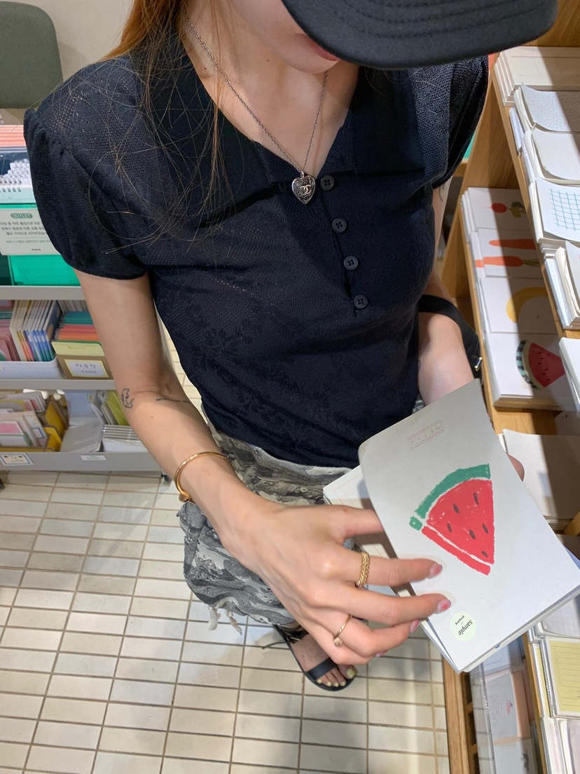 ZEROZERO韓國直郵女士新品26夏季推薦時尚熱賣休閑T恤紐扣ZEROZEROT恤
