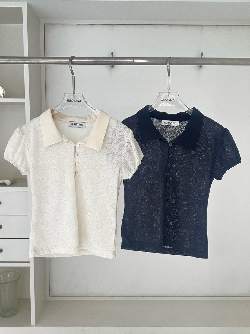 ZEROZERO韓國直郵女士新品26夏季推薦時尚熱賣休閑T恤紐扣ZEROZEROT恤