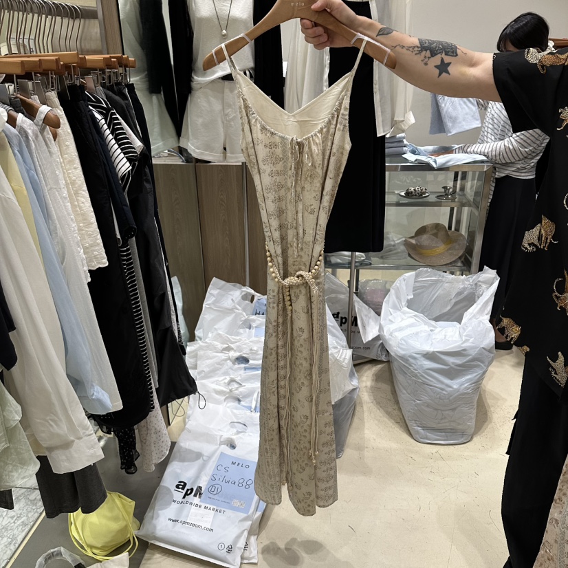 MELO韓國直郵實拍女裝新品26夏季推薦人氣時尚連衣裙提花MELO連衣裙圖色2
