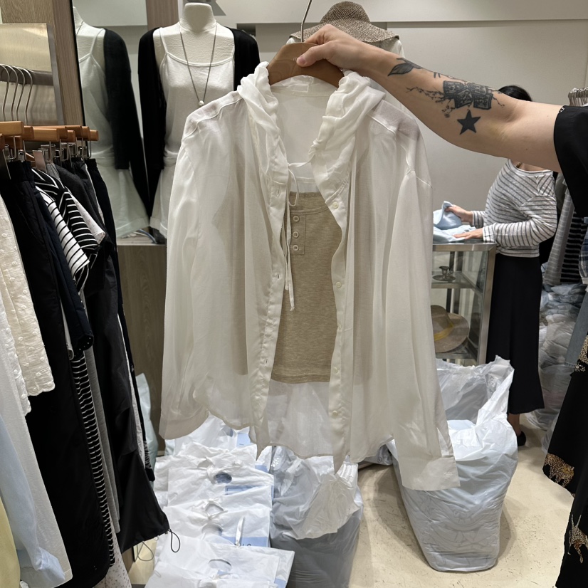 MELO韓國直郵實拍女裝新品熱賣人氣襯衫蕾絲衫連帽衫不含MELO襯衫/蕾絲衫圖色1