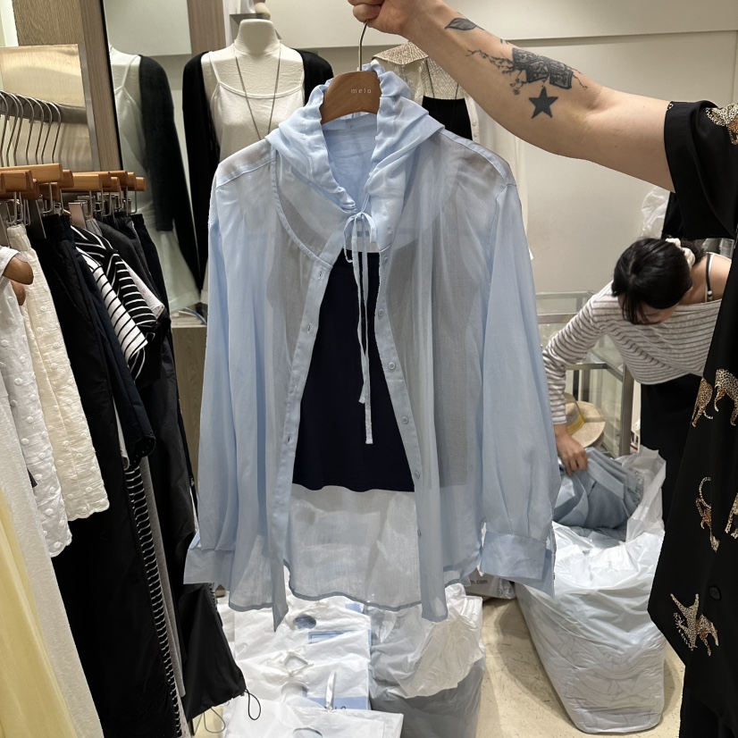 MELO韓國直郵實拍女裝新品熱賣人氣襯衫蕾絲衫連帽衫不含MELO襯衫/蕾絲衫圖色3