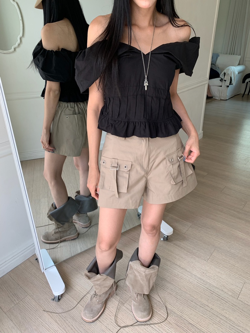 BADCALM韓國代購女士新款時尚26夏季休閑推薦襯衫蕾絲衫寬松BADCALM襯衫/蕾絲衫圖色3