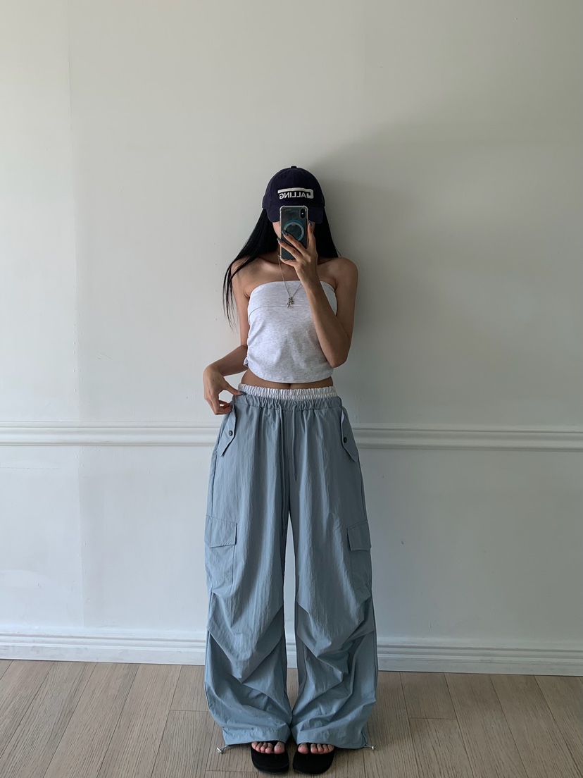 BADCALM韓國代購女士新品26春夏休閑真品時尚休閑褲工裝褲BADCALM休閑褲