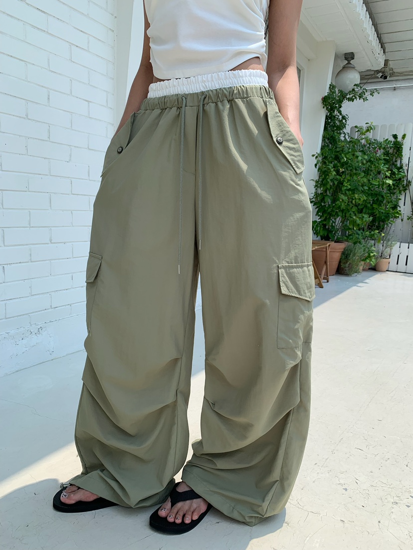 BADCALM韓國代購女士新品26春夏休閑真品時尚休閑褲工裝褲BADCALM休閑褲圖色2