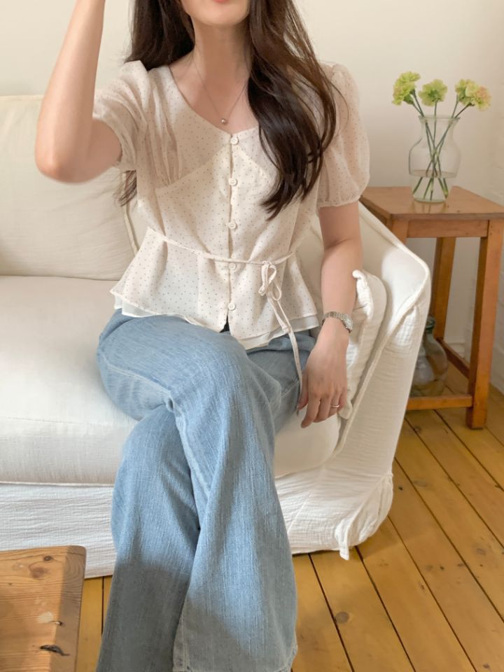 CRONG韓國直郵女士新品人氣休閑推薦26夏季熱賣襯衫蕾絲衫CRONG襯衫/蕾絲衫