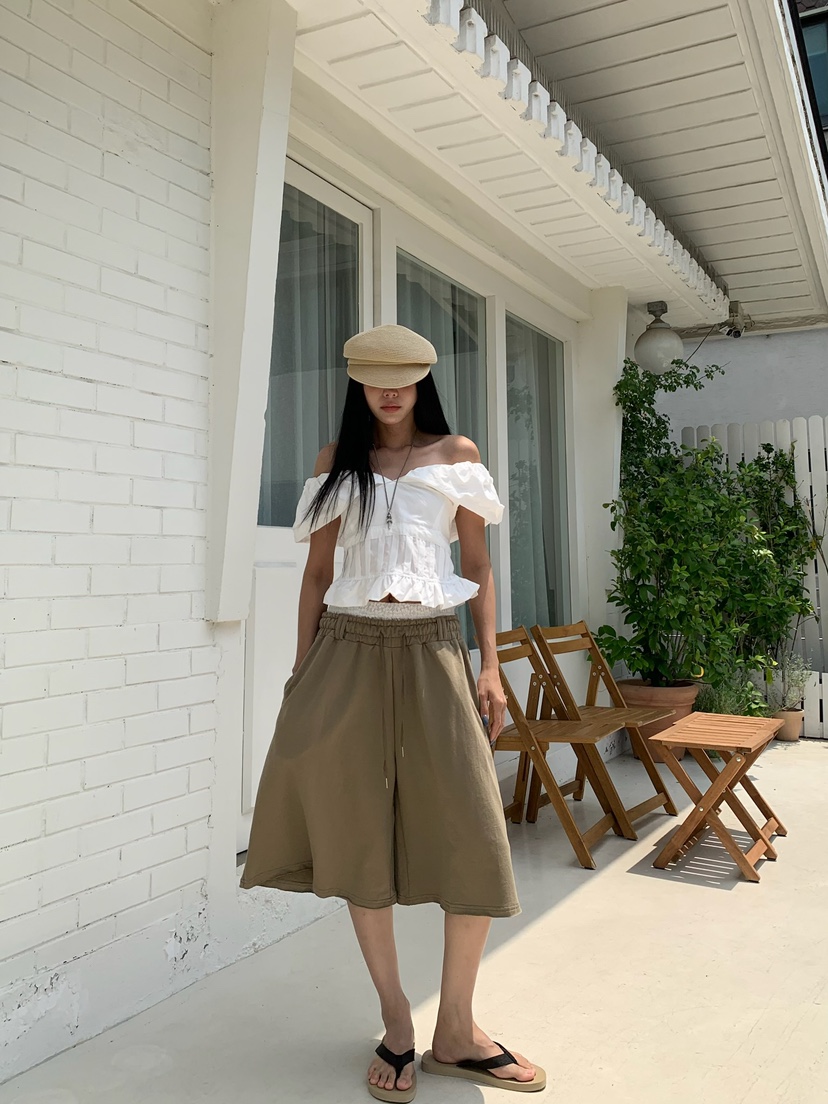 BADCALM韓國代購女裝新款推薦熱賣職業休閑真品人氣短褲蕾絲BADCALM短褲圖色1