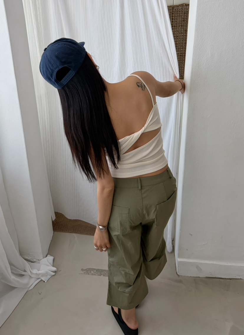 BYRING東大門實拍韓國女裝新品時尚熱賣吊帶背心無袖緞帶BYRING吊帶/背心