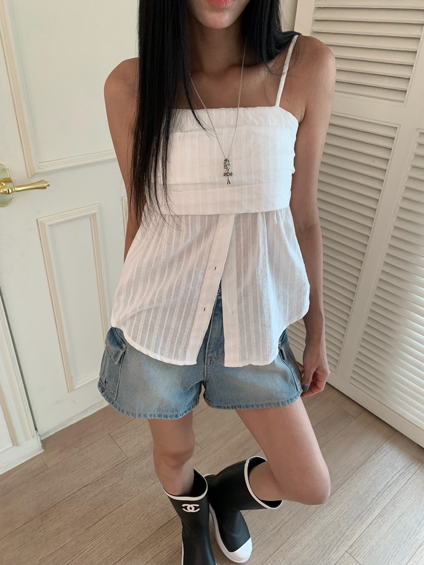 BADCALM東大門直郵女士新品職業人氣時尚26春夏吊帶背心褶裥BADCALM吊帶/背心
