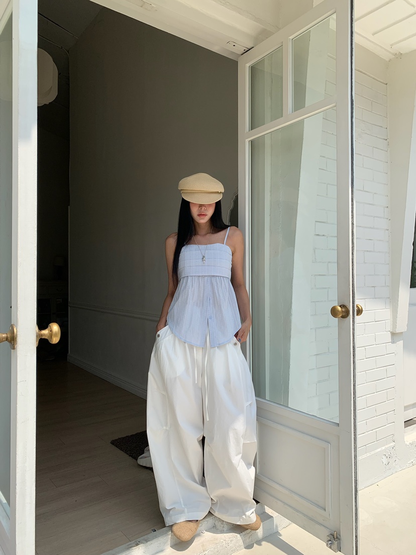 BADCALM東大門直郵女士新品職業人氣時尚26春夏吊帶背心褶裥BADCALM吊帶/背心