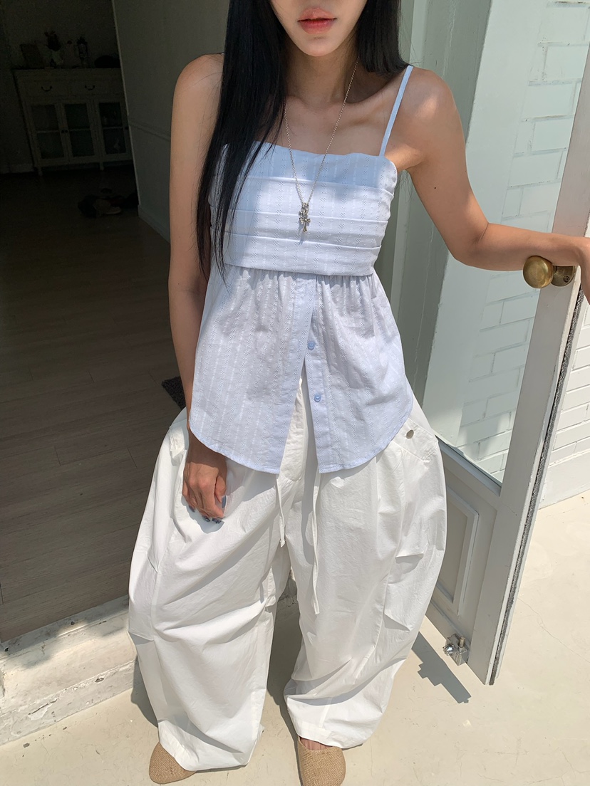 BADCALM東大門直郵女士新品職業人氣時尚26春夏吊帶背心褶裥BADCALM吊帶/背心