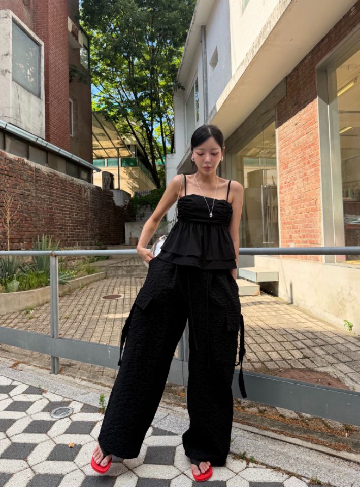 mars韓國東大門代購女裝新款推薦26夏季休閑熱賣休閑褲刺繡mars休閑褲圖色1