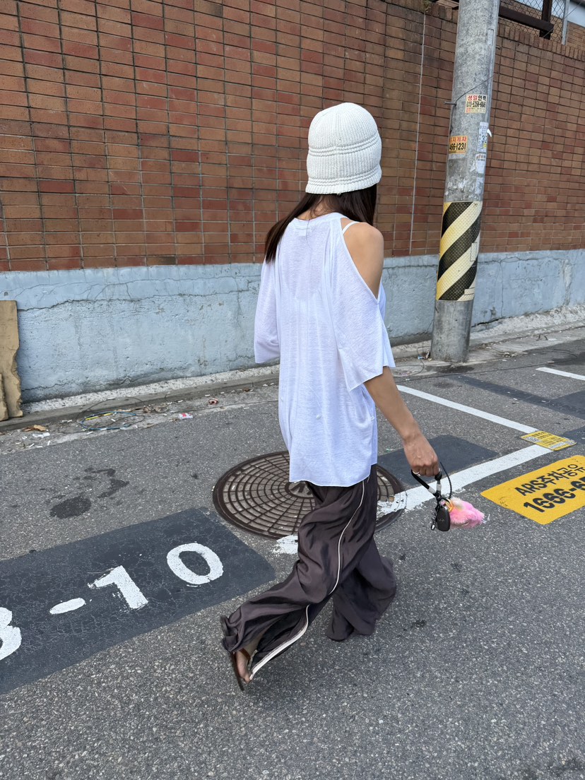 FRANC—L韓國直郵實拍女裝新品26夏季推薦人氣T恤亞麻布開衩FRANCT恤