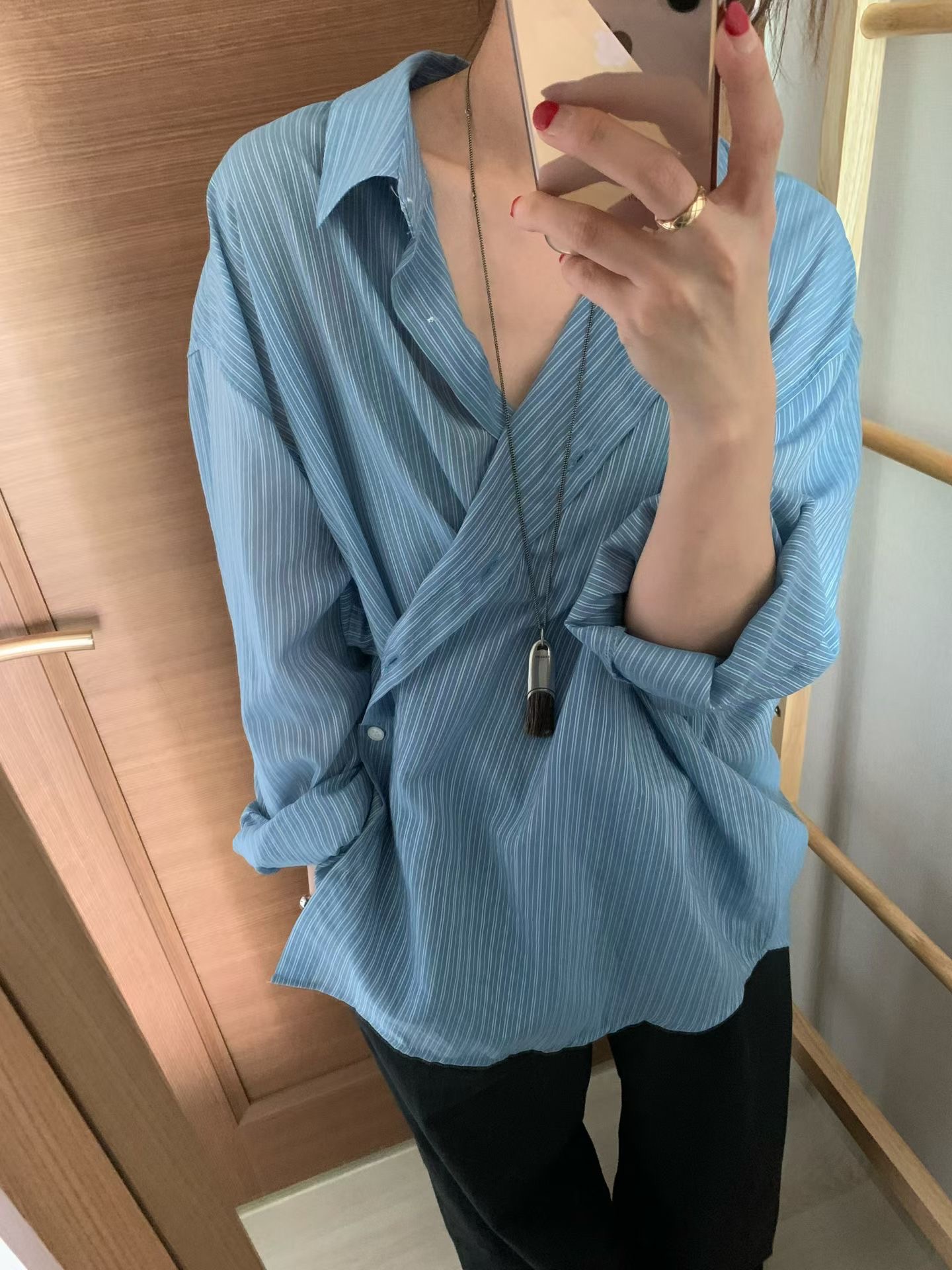 FEVER韓國東大門代購女士新款休閑時尚人氣襯衫蕾絲衫透明FEVER襯衫/蕾絲衫