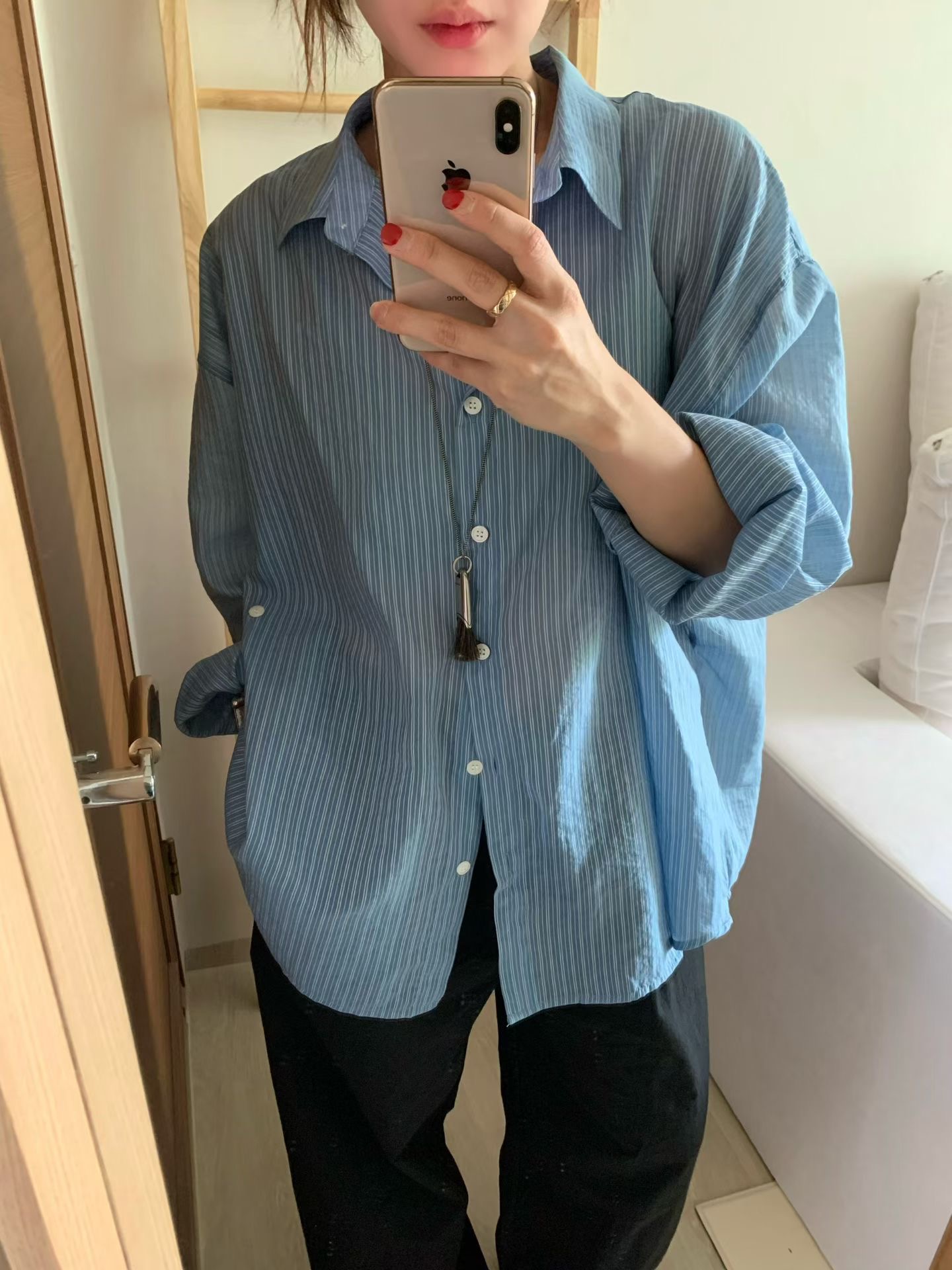 FEVER韓國東大門代購女士新款休閑時尚人氣襯衫蕾絲衫透明FEVER襯衫/蕾絲衫