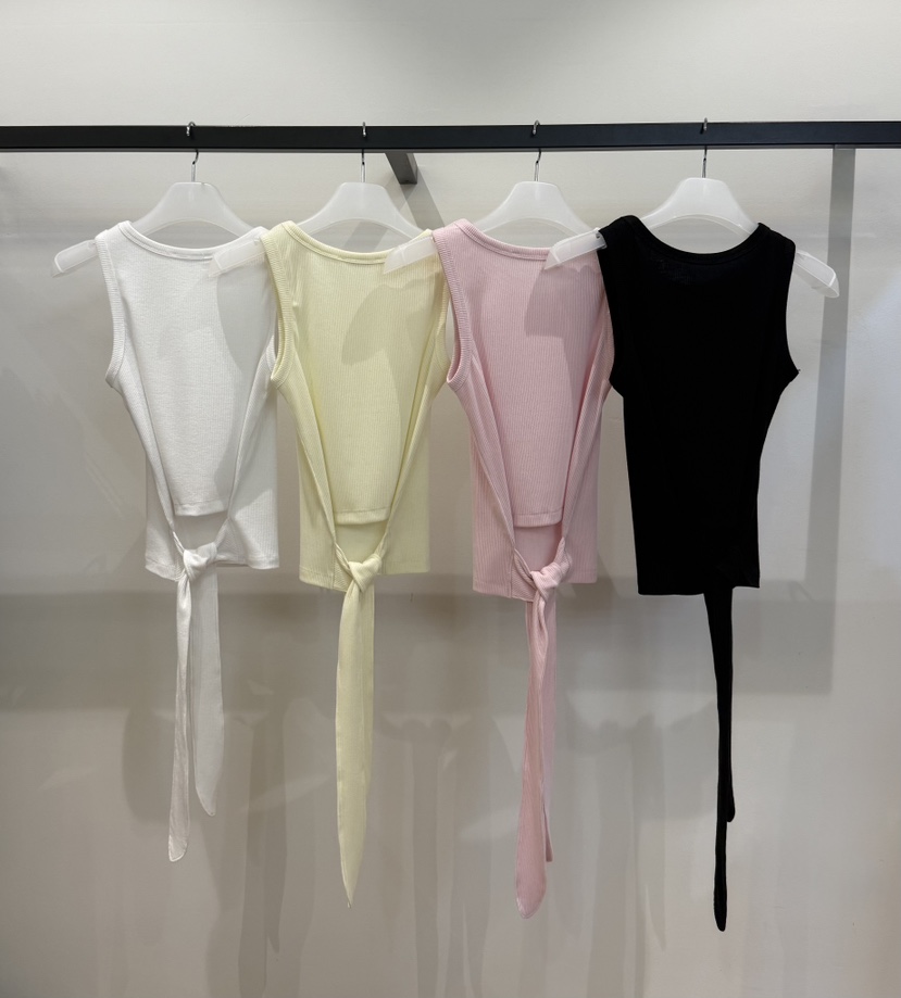 MUYBIEN韓國直郵女裝新品休閑推薦人氣時尚吊帶背心無袖緞帶MUYBIEN吊帶/背心