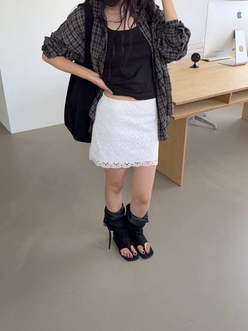 SUNDER MARKET韓國直郵實拍女士新品人氣休閑26夏季短裙SUNDER MARKET短裙