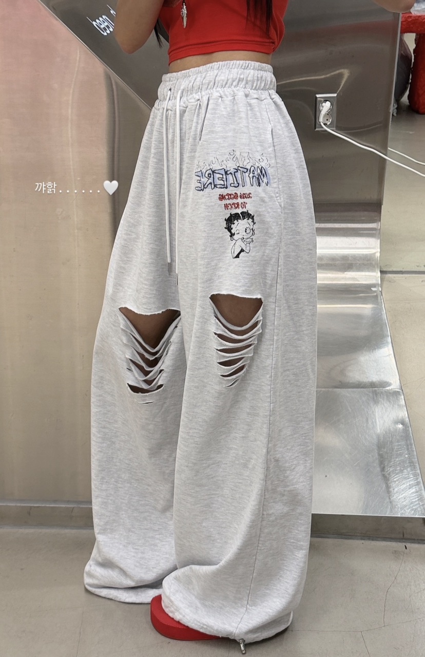 OKIE東大門實拍韓國女士新款熱賣推薦時尚休閑休閑褲復古OKIE休閑褲圖色2