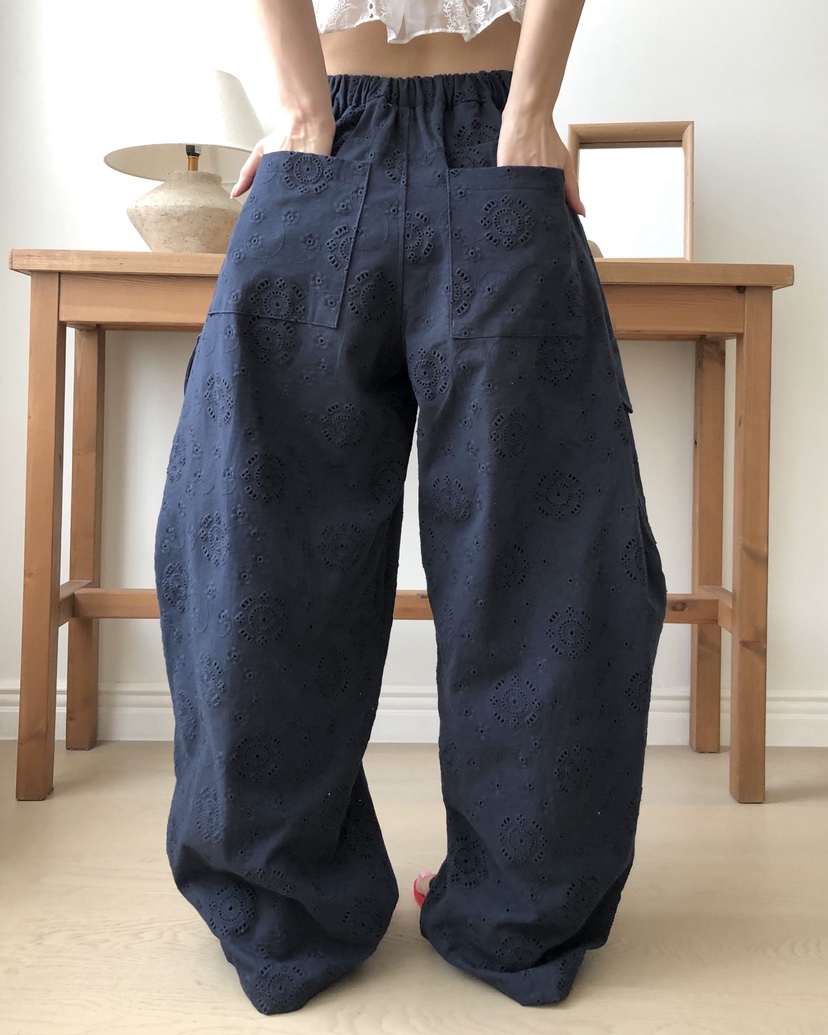 OKIE韓國直郵實拍女裝新款人氣休閑推薦26夏季休閑褲刺繡OKIE休閑褲