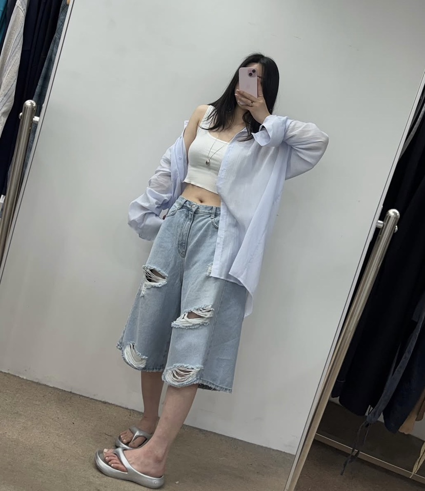 OKIE韓國代購女裝新款人氣時尚休閑熱賣推薦26夏季襯衫蕾絲衫OKIE襯衫/蕾絲衫