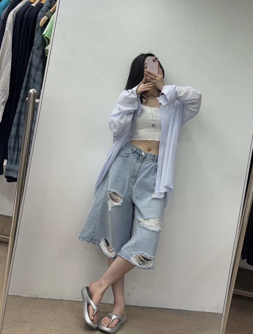 OKIE韓國代購女裝新款人氣時尚休閑熱賣推薦26夏季襯衫蕾絲衫OKIE襯衫/蕾絲衫