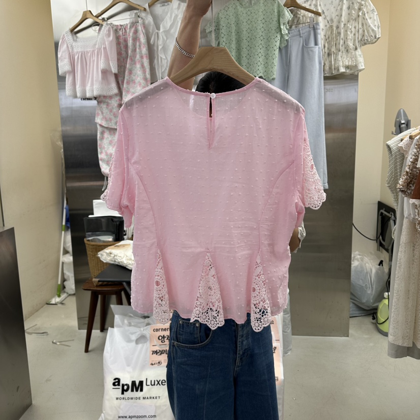 CORNER韓國東大門代購女裝新品時尚推薦人氣26夏季襯衫蕾絲衫CORNER.302襯衫/蕾絲衫